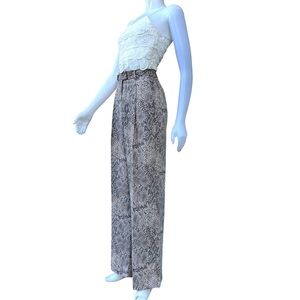 New Aritzia Babaton Sadiki Trousers Python‎ Print High Rise Wide Leg Pants NWT